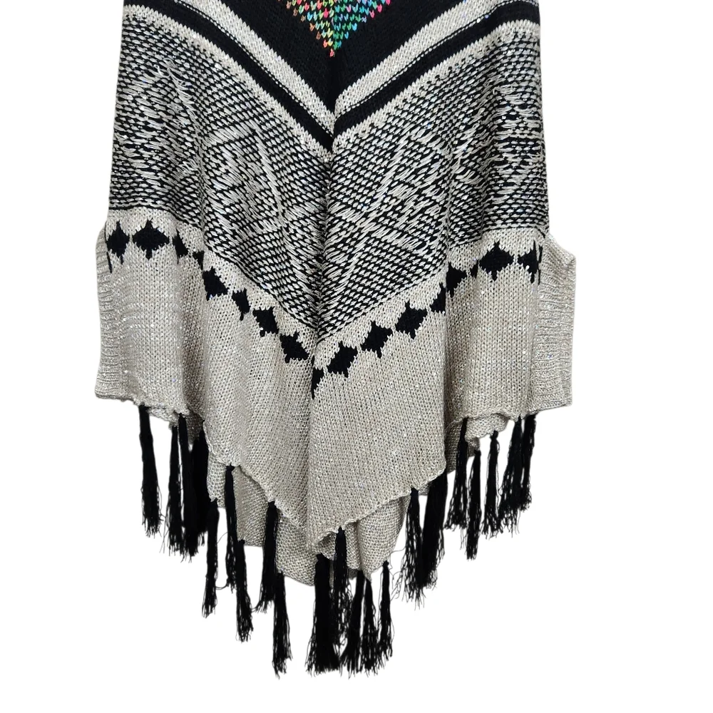 Alberto Makali New York Knit Shawl Metallic Glitter Tie Dye Womens Size L/XL